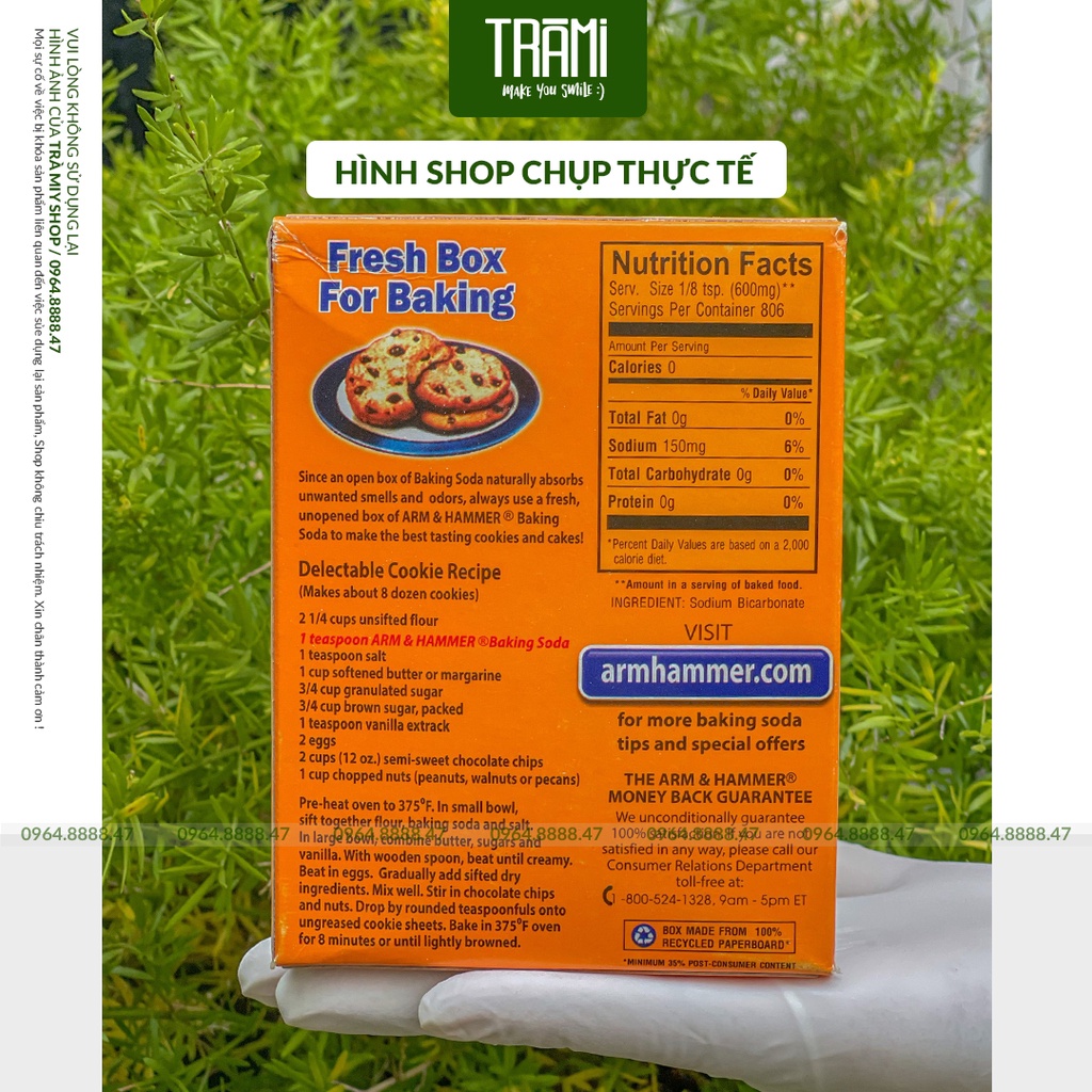 [CHÍNH HÃNG] Baking Soda Arm & Hammer 454g Bột Đa Công Dụng.
