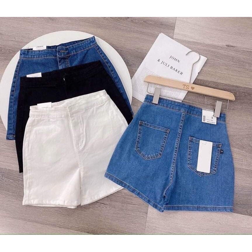 Quần short bò nữ cạp cao - gen bụng - bigsize