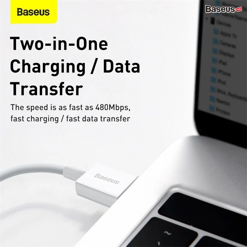 Cáp sạc nhanh lightning Baseus Superior Series Fast Charging Data Cable USB cho iPhone/ iPad 1M (2.4A, 480Mbps, Fast charge, ABS/ TPE Cable)