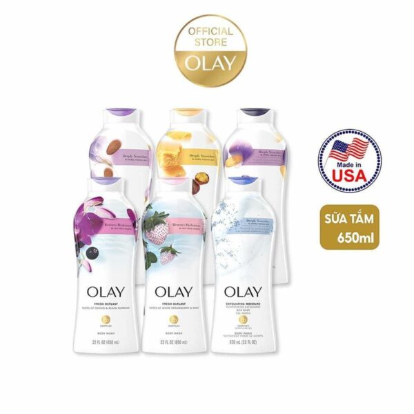 Sữa tắm dưỡng ẩm Olay 650ml-đủ mùi