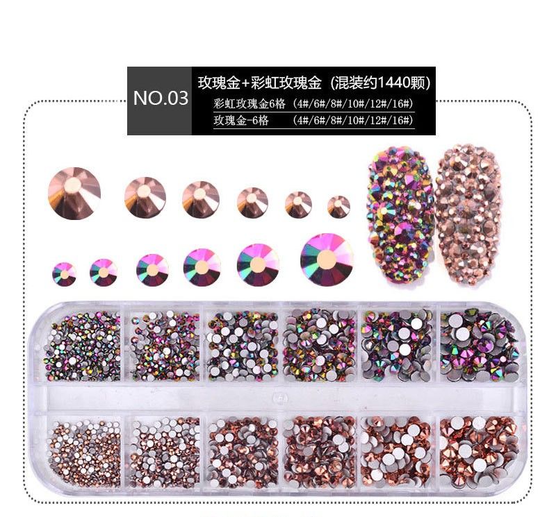 Khay đá đính móng nhiều màu nhiều size -phụ kiện nails