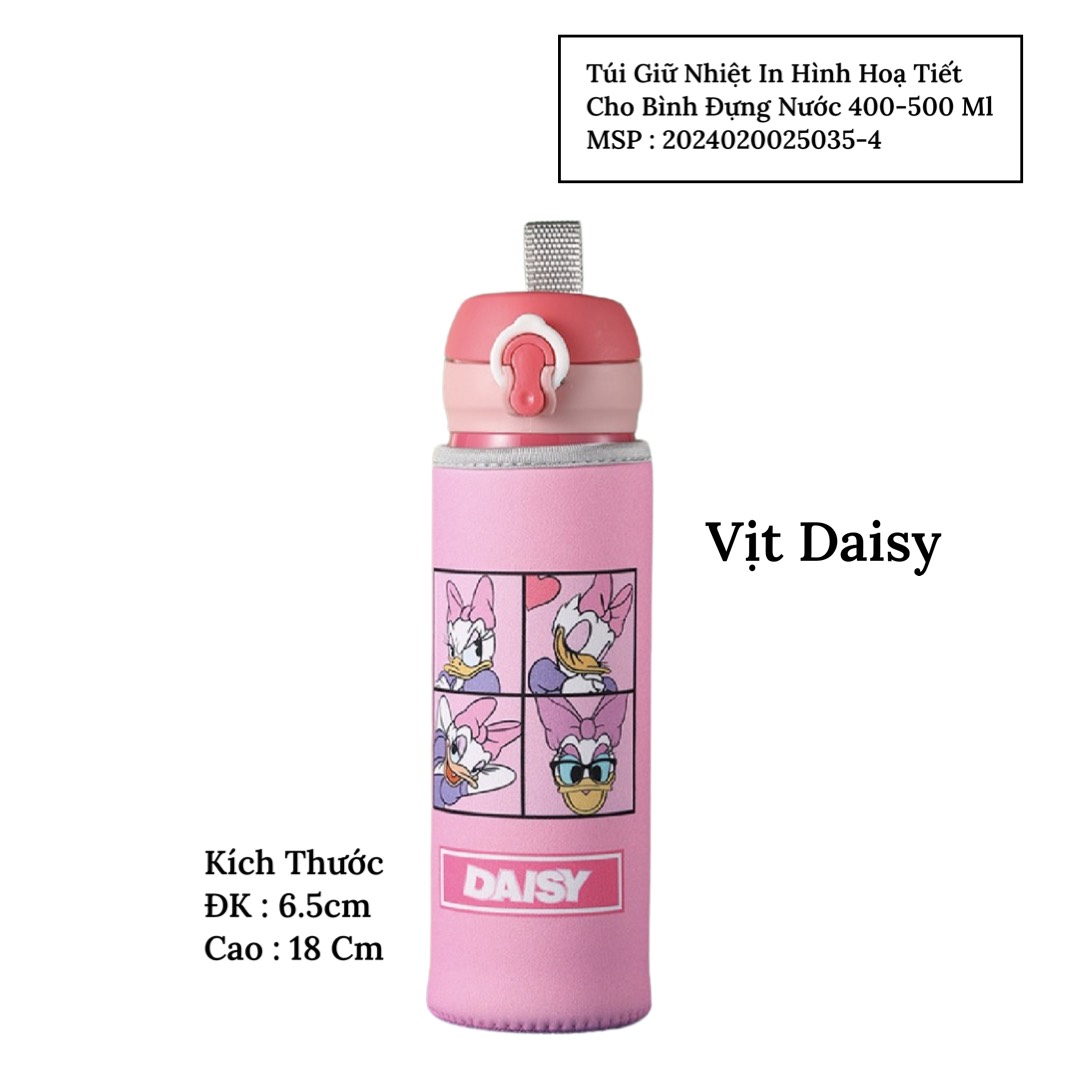[HCM]Túi Giữ Nhiệt Họa Tiết  Hoạt Hinh Cho BÌnh Đựng Nước 500 Ml