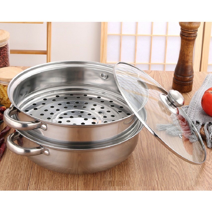 Nồi hấp inox size 28 cm Nồi hấp inox  cao cấp