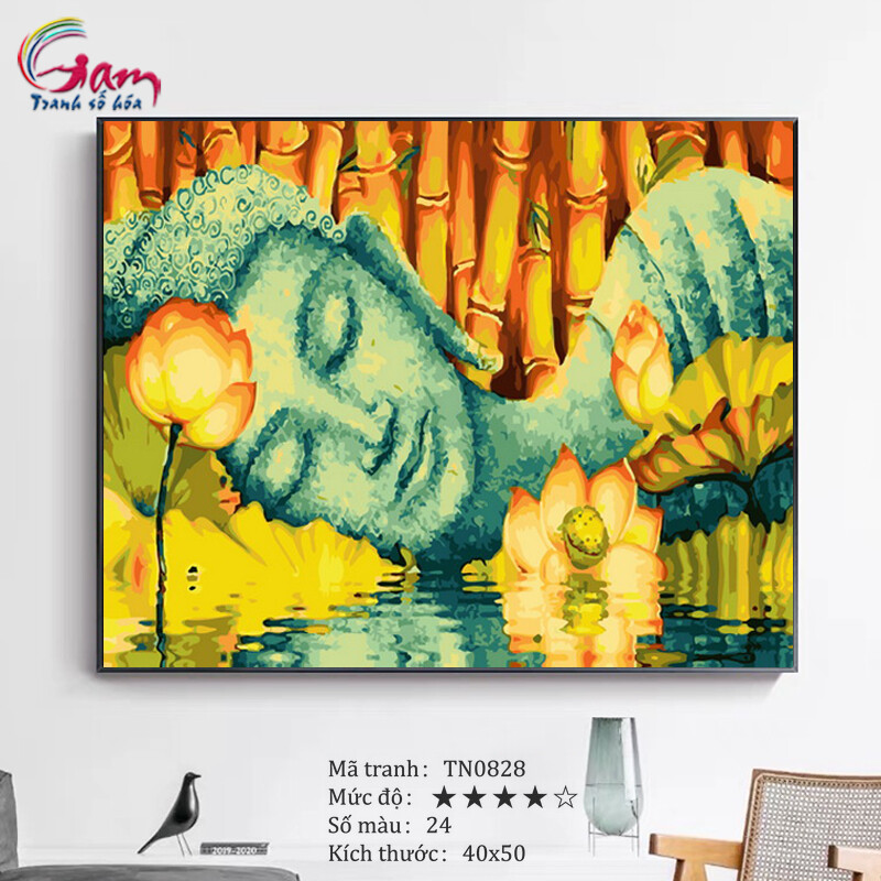 Paint by numbers kit with frame - No TN0828 Buddha and lotus Painting For Home Wall Decor, New Hobby And Gift