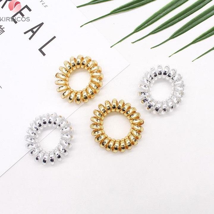 Hộp 10 Dây Cột Tóc Buộc Tóc Nhựa Xoắn 2 Màu