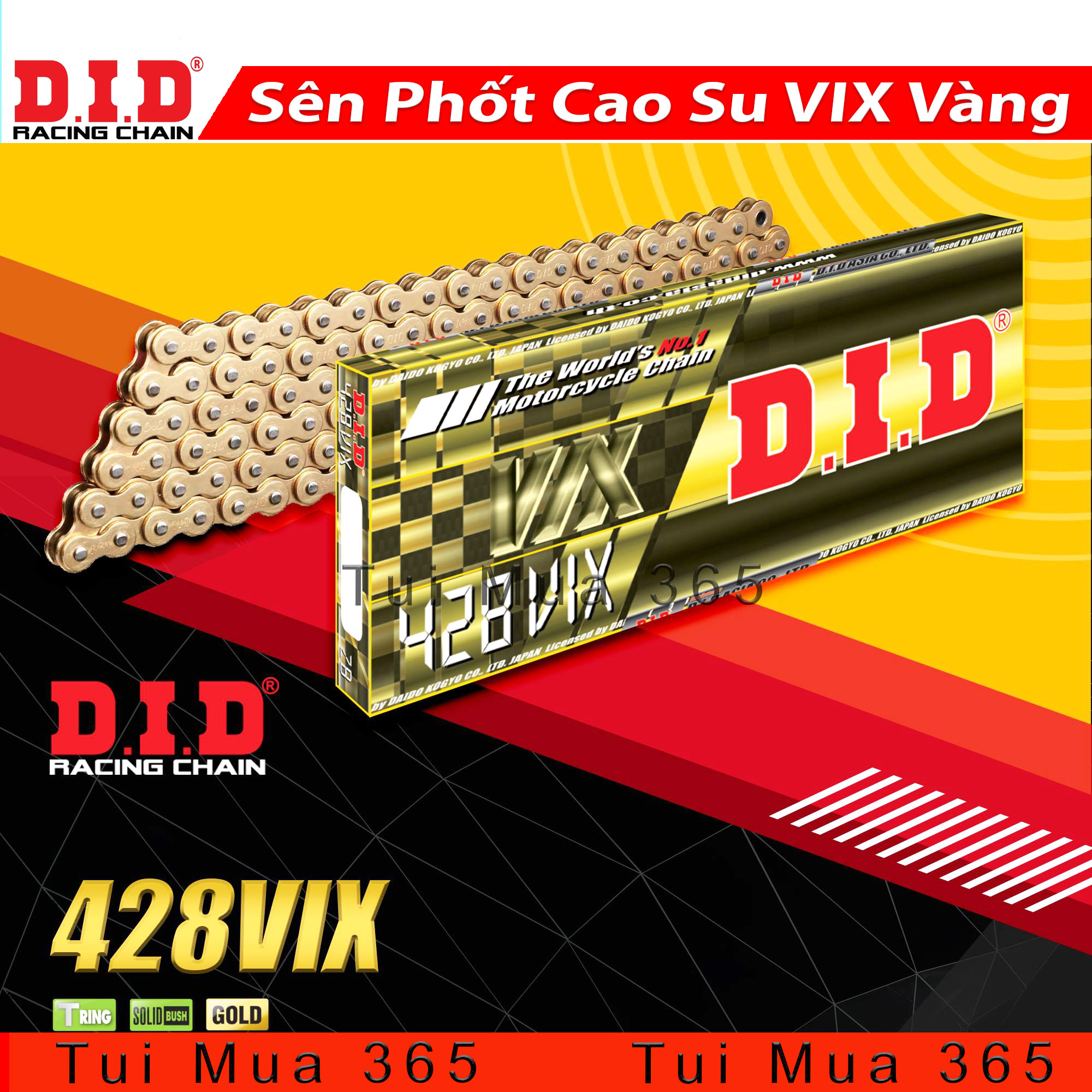 [HCM]Sên DID phốt cao su vàng VIX - bản cải tiết xịn sò của sên TFX huyền thoại