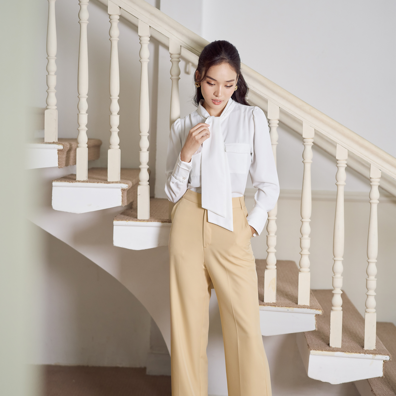 Quần dài ống đứng cotton lạnh Maybi