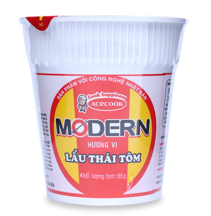 (Thùng 24 ly) Mì ly Modern Lẩu thái tôm 65g | Bách hóa Hoàn Hảo