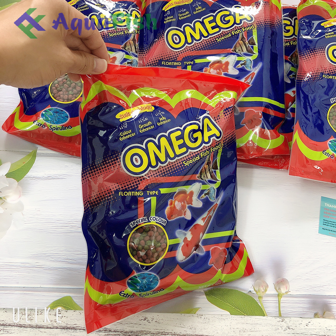 Thức Ăn Cho Cá Koi Omega 500g (giúp cá koi nhanh lớn, tăng màu và không gây đục nước)