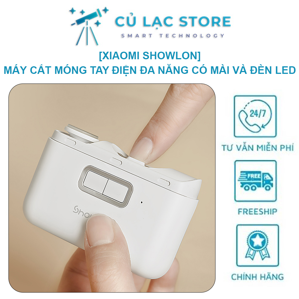 [Xiaomi Showlon] Máy cắt móng tay điện mini tích hợp mài móng và đèn ...