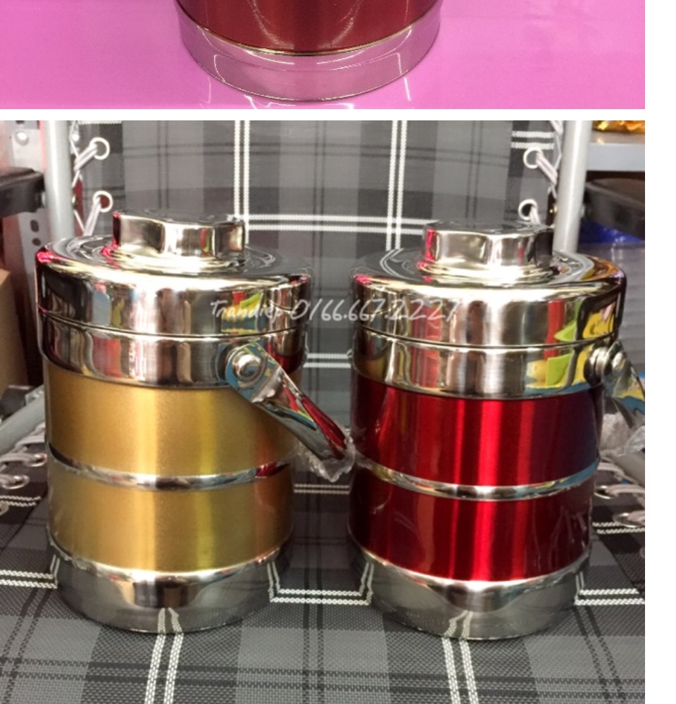 Cà Men giữ nhiệt 3 ngăn công nghệ Hàn Quốc 1.4L và 2L, cặp lồng giữ nhiệt, cặp lồng đựng cơm inox.