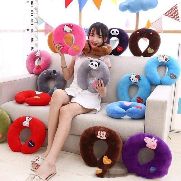 [Freeship Max]-massage pillow neck U shape Korean, machine massage shoulder Neck scruff multi-purpose cloth soft fur, multiple modes of massage-muabannhanh 24h