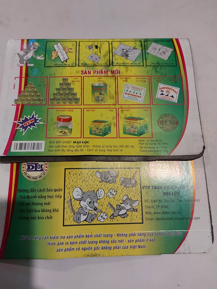 [HCM]Combo 2 Miếng Keo Dán Chuột Siêu Dính ĐẠI LỘC 30g