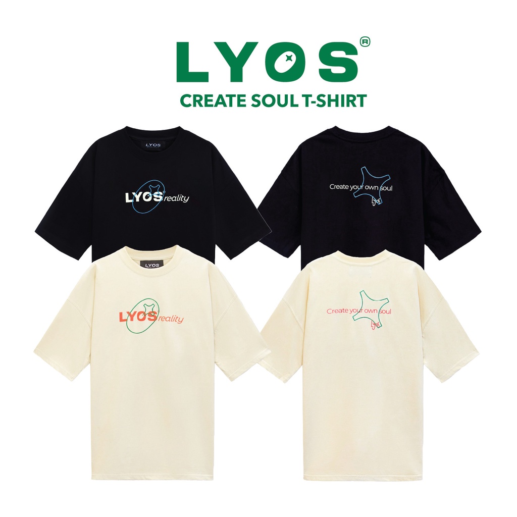 Áo thun LYOS Create Soul T-Shirt Đen/ Kem