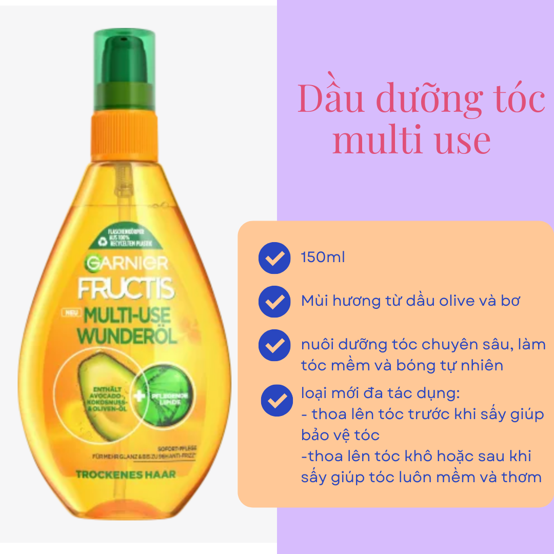 Dầu dưỡng tóc Garnier Fructis Wunder-Öl, 150 ml