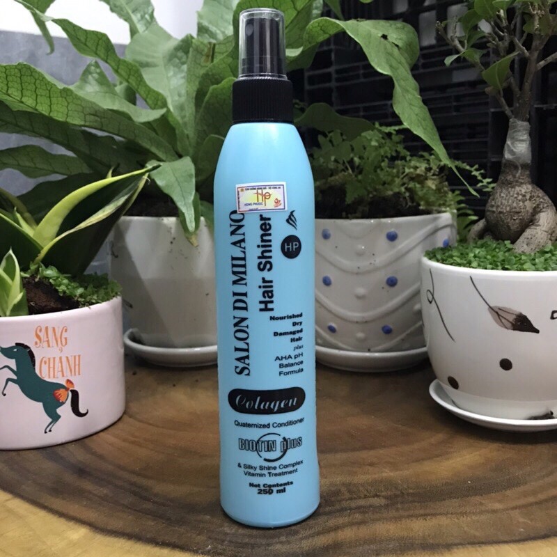 [HCM]Xịt dưỡng ngăn rụng tóc Salon Di Milano Collagen Hair Shiner 250ml (chai xanh, vàng)