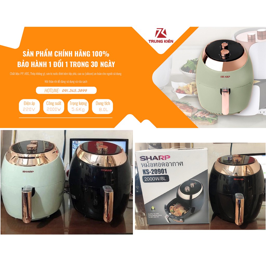 Nồi Chiên Không Dầu Sharp 8Lits KS-20901