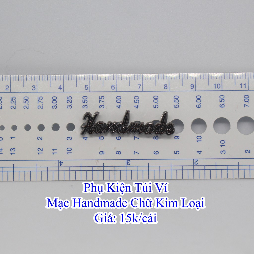 Mạc handmade chữ kim loại làm túi xách