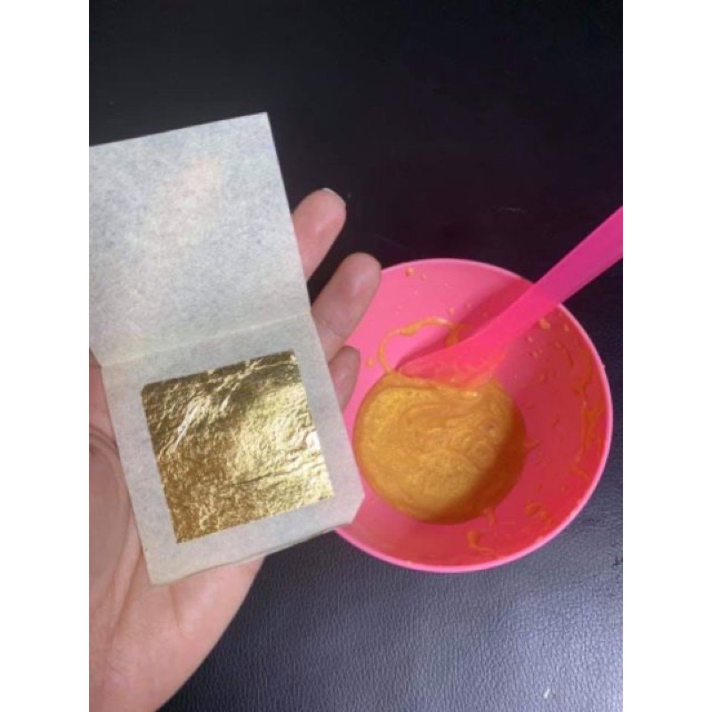 Com bo 10 miếng vàng lá 24k kích thước 8x8
