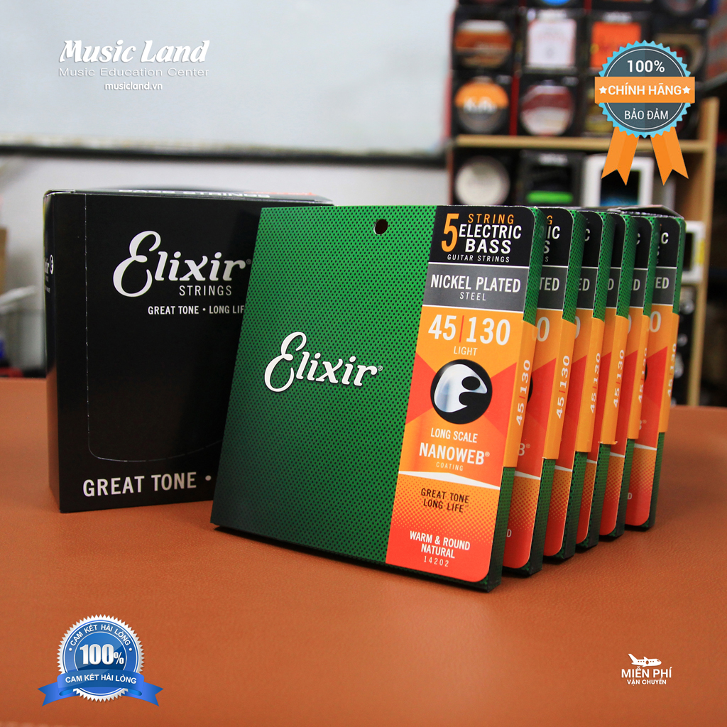 Dây Đàn Guitar Bass Điện Elixir 14202 – Chính Hãng