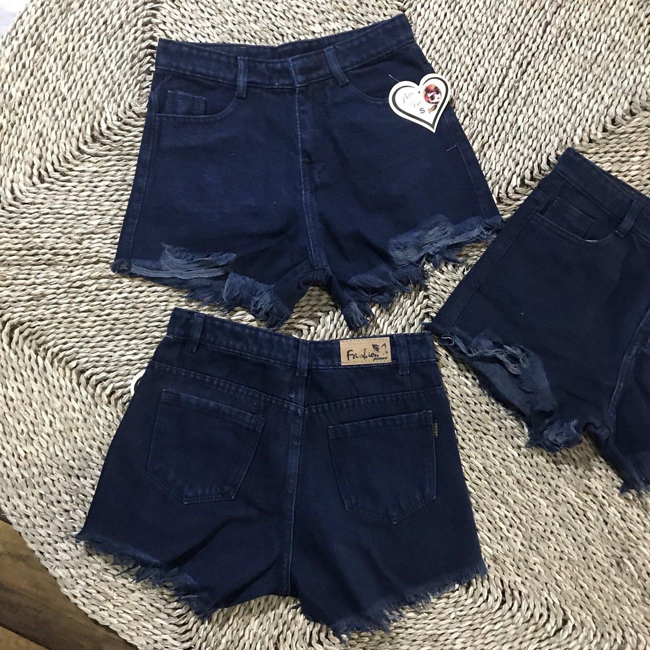 Quần short jean nữ đen khoét rách hai bên 0521