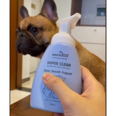 Sữa tắm khô cho chó mèo Super Clear Amitavet giúp dưỡng lông khử mùi chai