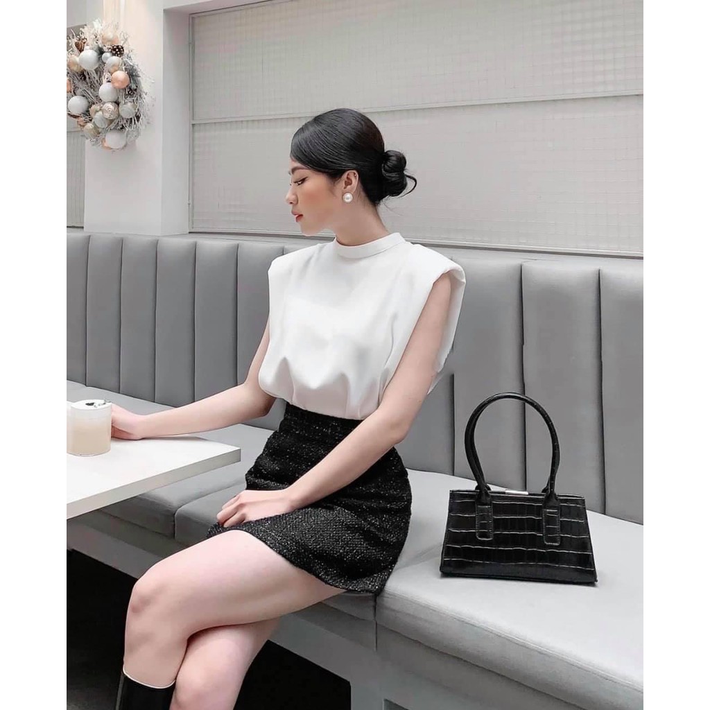 Áo sơ mi lụa tay cánh dơi có đệm vai siêu hot- áo sơ mi công sở 0031