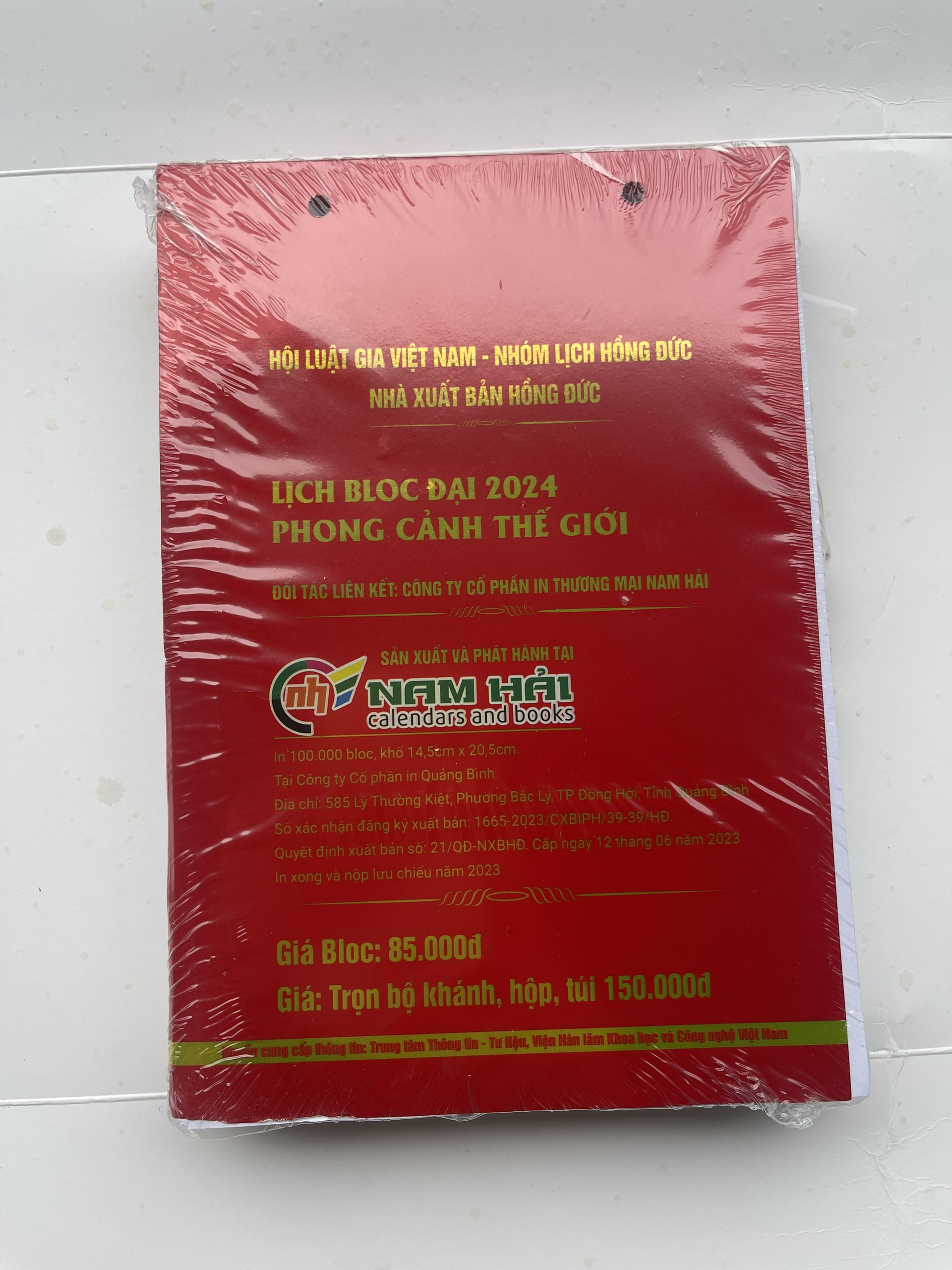 Lịch BLOC 2024 Giáp Thìn Nam Hải 14x20.5cm Đẹp