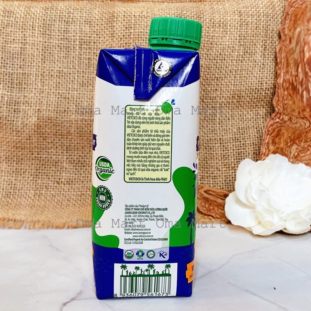 Nước dừa tươi hữu cơ Vietcoco 330ml