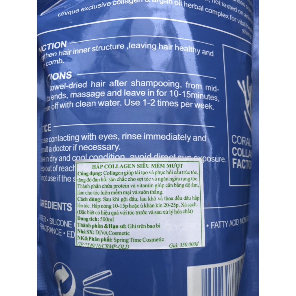 [ DIVA ] Ủ TÓC - Ủ TÓC COLLAGEN DIVA 500ML CHÍNH HÃNG