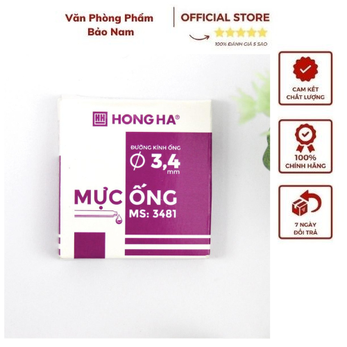 Hộp 6 ống mực hồng hà 3,4mm dùng cho bút máy 2276 -