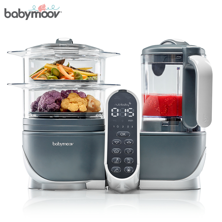 MÁY XAY HẤP ĐA NĂNG NUTRIBABY 5IN1 PLUS BABYMOOV (GHI)