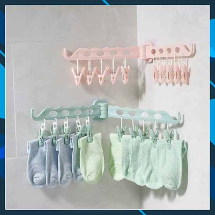 Móc chùm 10 móc gấp gọn phơi đồ lót, đồ cho bé, kẹp tất tiện lợi- tặng thêm 4 móc dự phòng