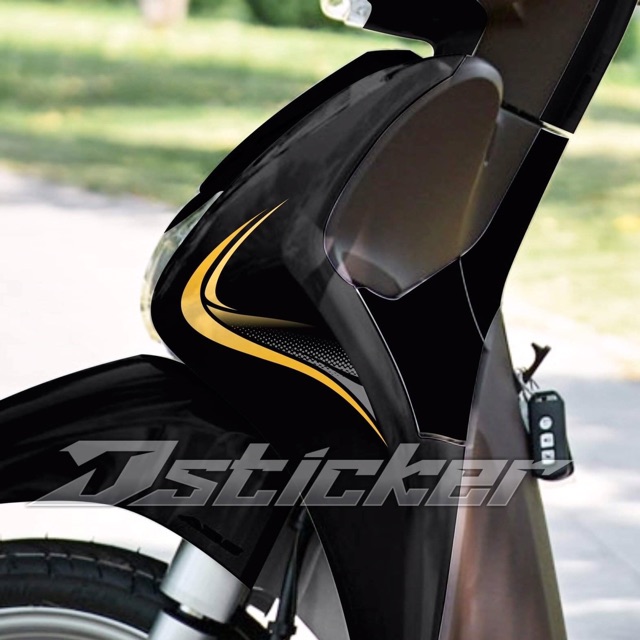 Tem Sh Mode 2020 - Chỉ Vàng Đồng Rời Dán Xe Đen