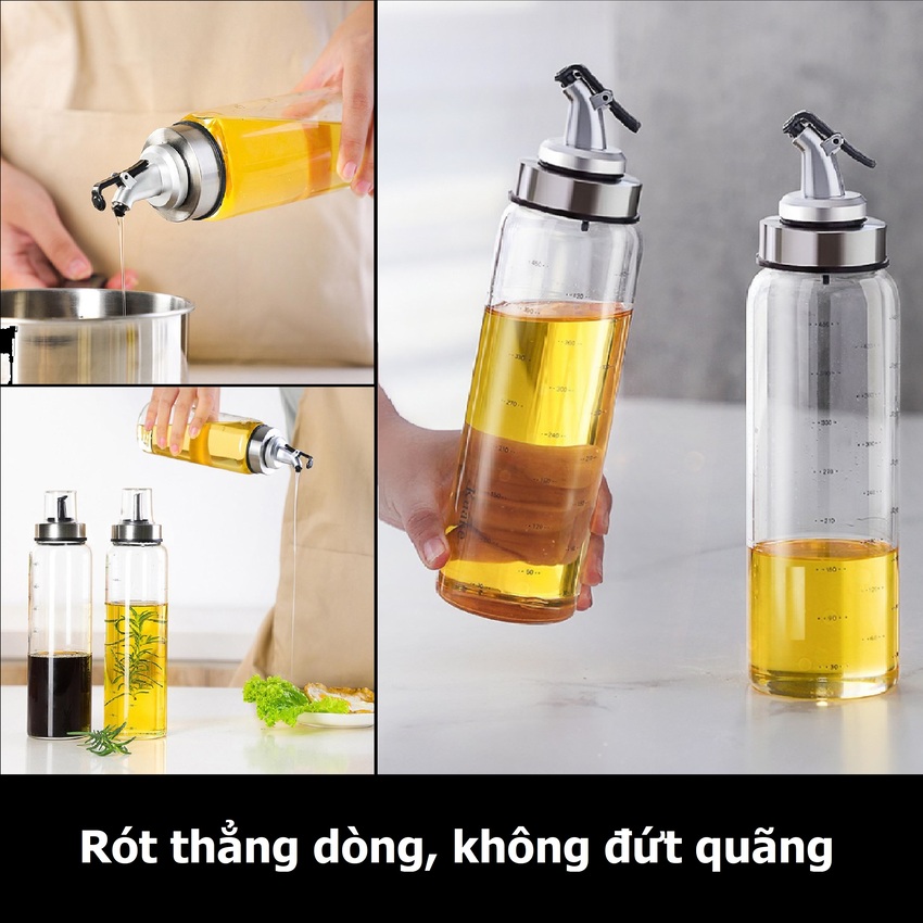 Oil Bottle 500ml – Cylinder shape - Smart Valve – prevent leaking – 1 bottle