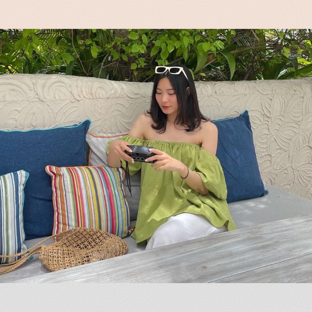 Cái mới ÁO TRỄ VAI TAY BỒNG 2 LỚP - ÁO KIỂU NỮ CHẤT ĐŨI A-TV
