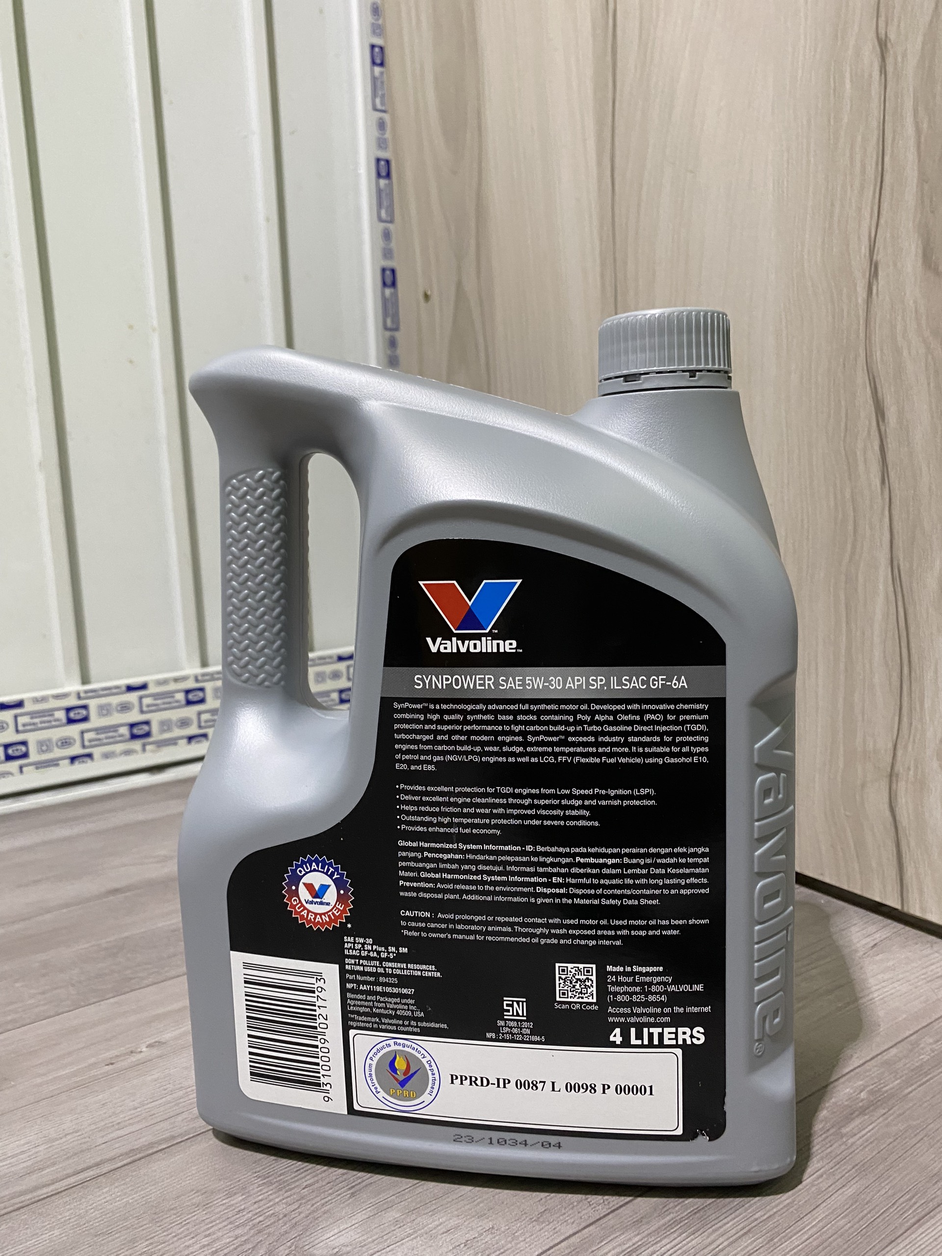 Dầu nhớt Valvoline Synpower 5W30 SN+ RC GF-5 (Can 4L)