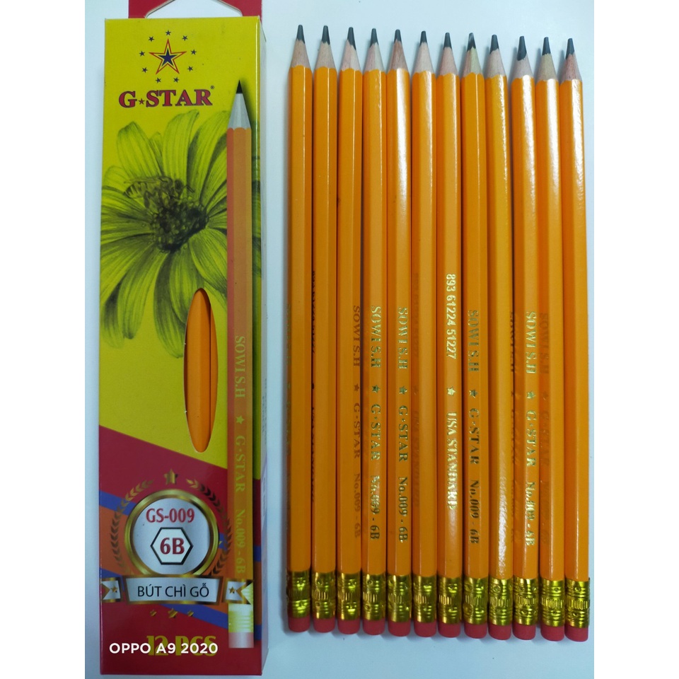 Hộp 12 bút chì Vàng GStar (2B/3B/4B/5B/6B)