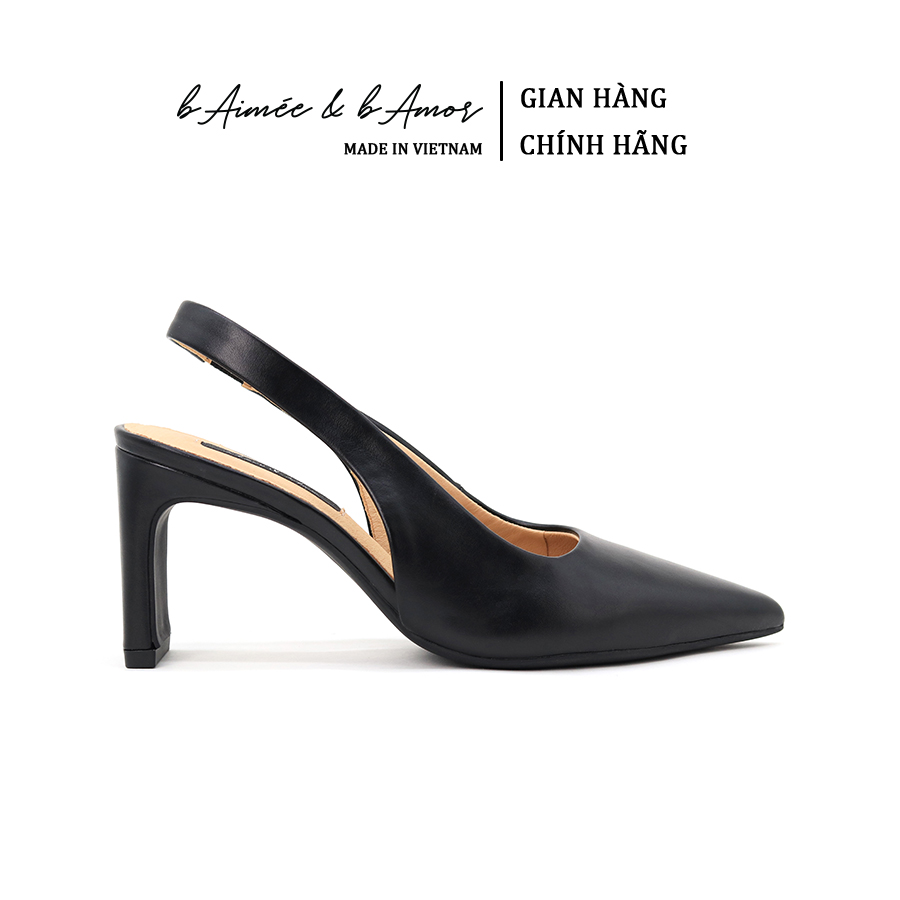 Giày cao gót nữ Janie Pumps Heels dáng Slingback gót dẹt 7p mũi nhọn bAimée & bAmor - MS3006