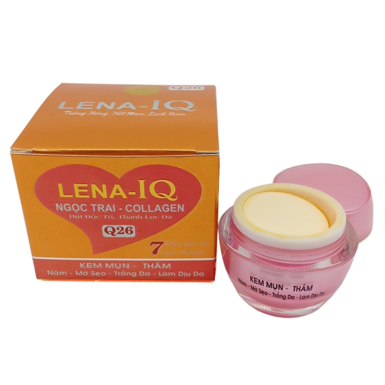 Kem mụn thâm mờ sẹo nám trắng da làm dịu da LENA IQ Q26 chính hãng 18g