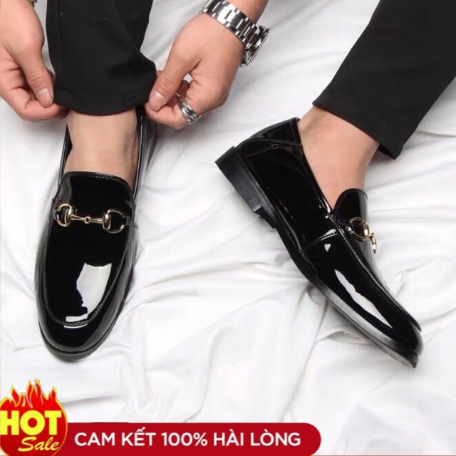giầy lười da trơn xích bóng nam ( mới )