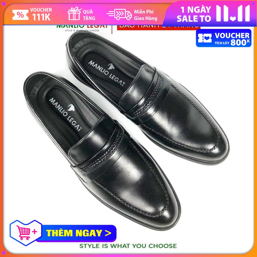 Giày tây - giày công sở nam Manlio Legat màu đen dáng basic G725-B
