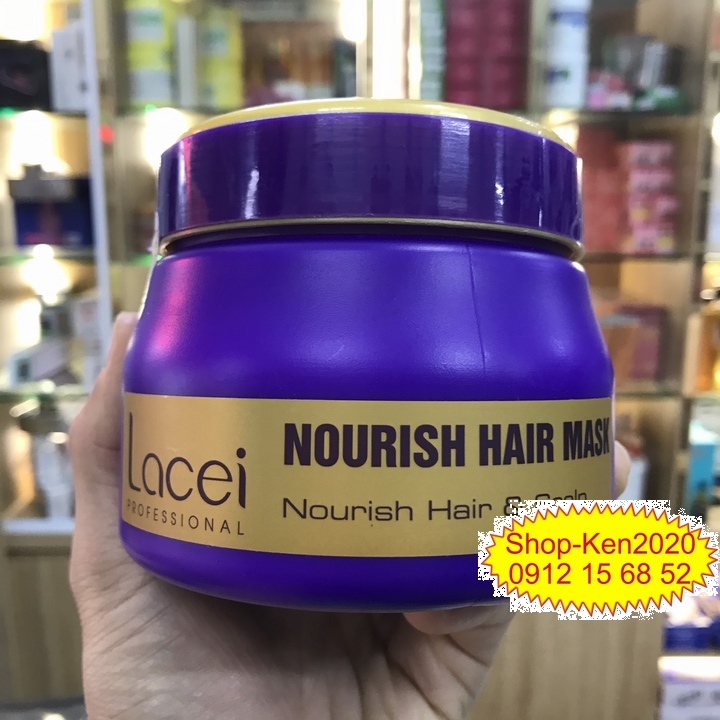 Kem hấp tóc Lacei Nourish Hair Mask 500ml (Tím - vàng)
