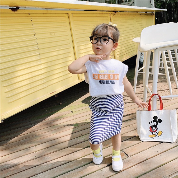 [HCM]Quần áo bé gái - Set áo thun chân váy thời trang rất đáng yêu cho bé 8-45kg