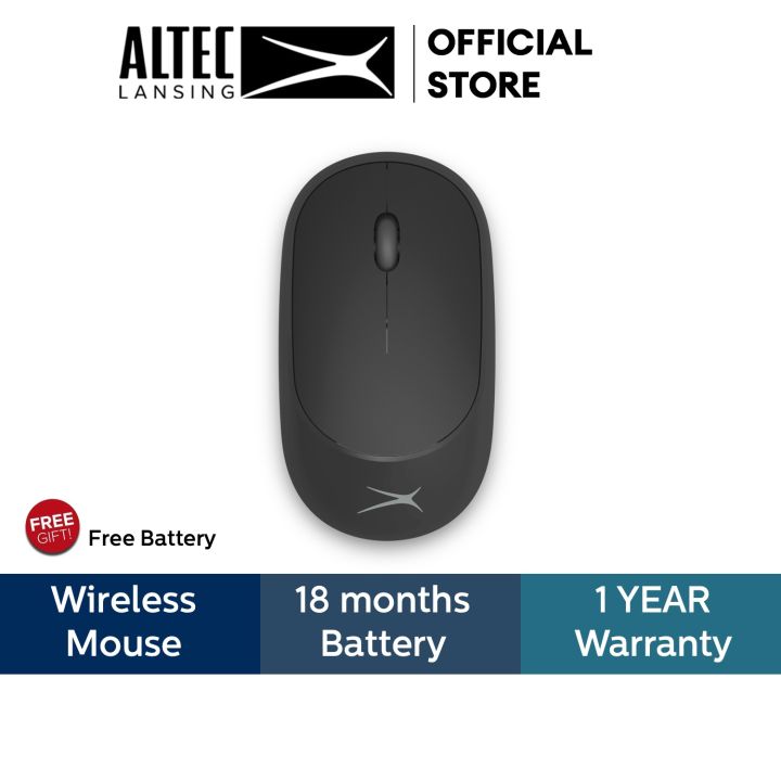 Chuột wireless Altec ALBM-7314 siêu mỏng - thích hợp dùng văn phòng (Đen) - Nhất Tín Computer