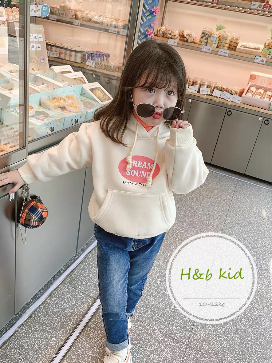 Áo nỉ da cá QC cho bé gái
