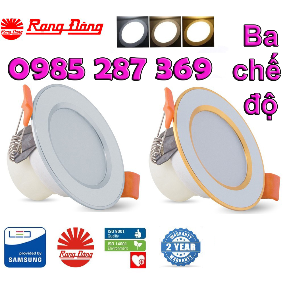 Đèn LED Âm trần Đổi Màu Downlight Rạng Đông D AT10L ĐM 60/3W