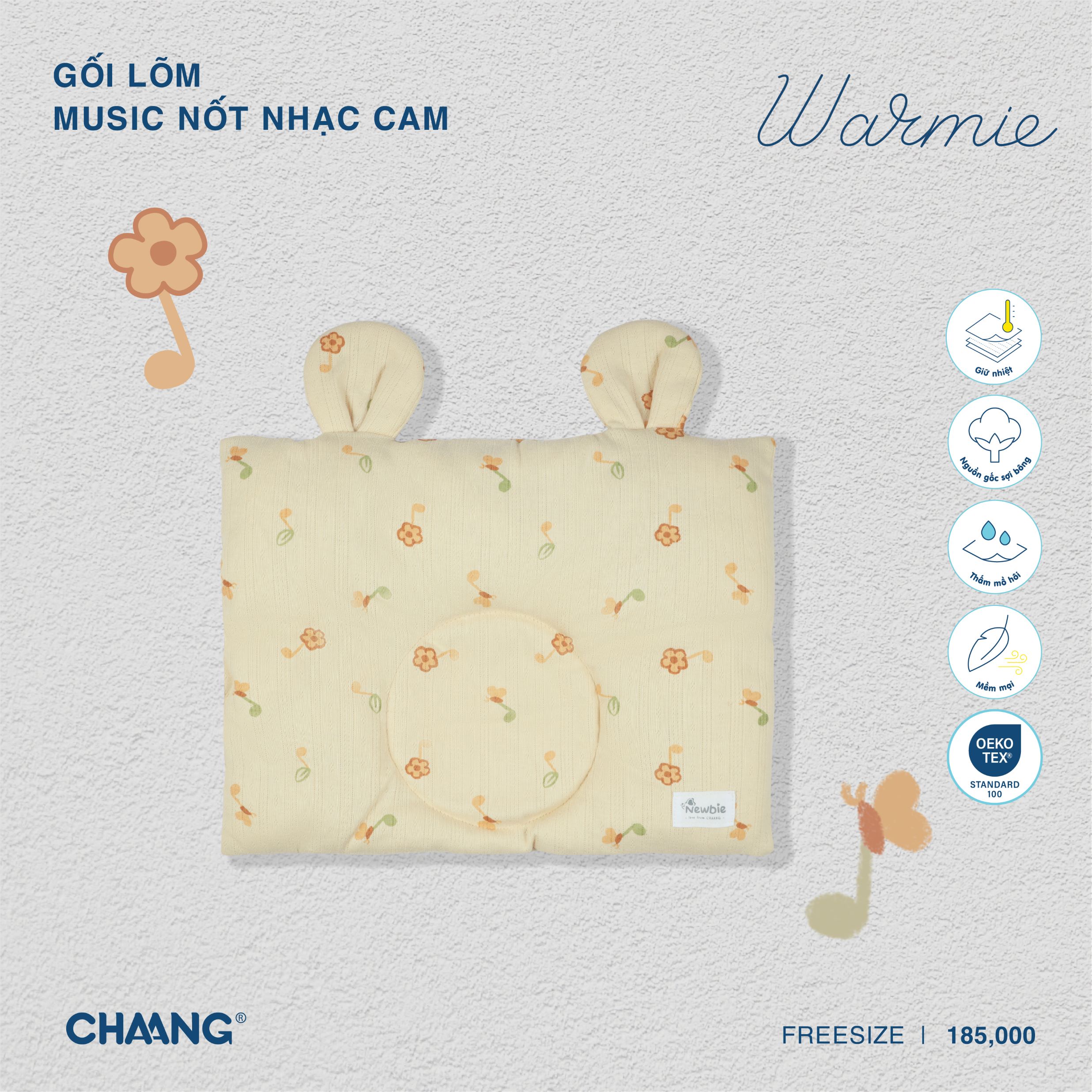 Gối lõm cho bé sơ sinh Music Chaang