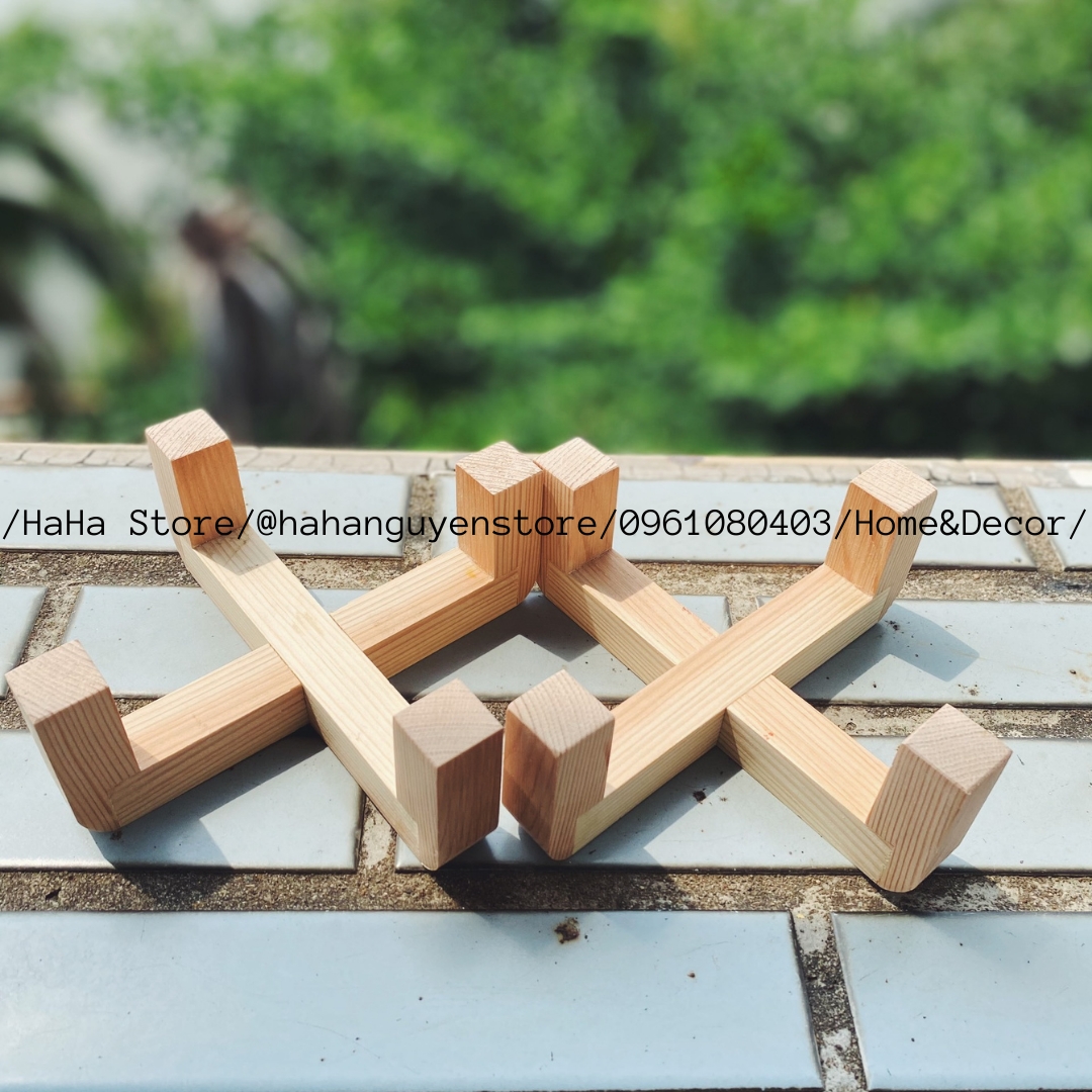 Đôn Gỗ Đặt Chậu Cây ĐỂ BÀN Decor Chậu Cây CCG05-DB