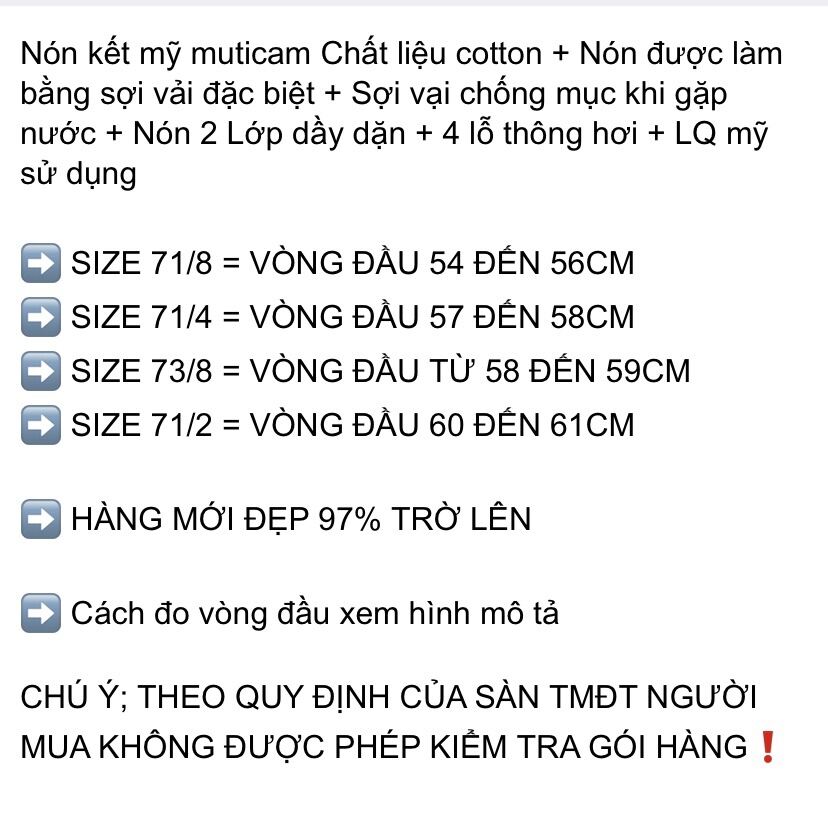 NÓN KẾT MUTICAM USA